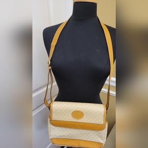 Vintage Gucci Tan Micro GG Coated Canvas Crossbody/Shoulder Handbag